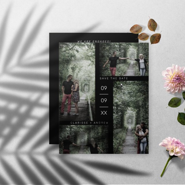 Budget Minimalistisch Moderne 4 Fotos Collage Wedd (Von Creator hochgeladen)