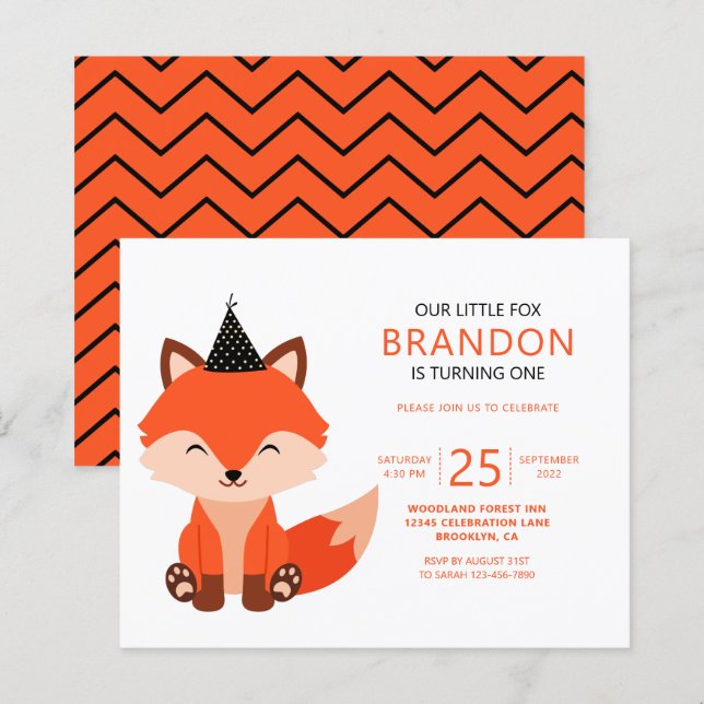 Budget Minimalistisch Niedlich Little Fox Zigzag G (Vorne/Hinten)