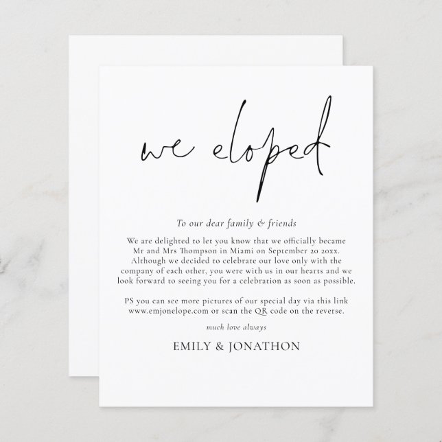 Budget Minimalistisch QR Code Skript Wir haben ent (Vorne/Hinten)