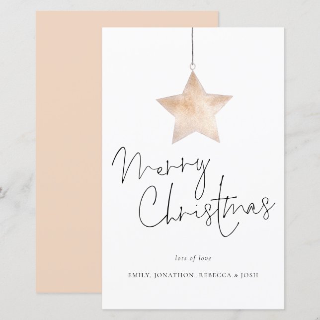 Budget Minimalistisch Star Script Merge Weihnachts (Vorne/Hinten)