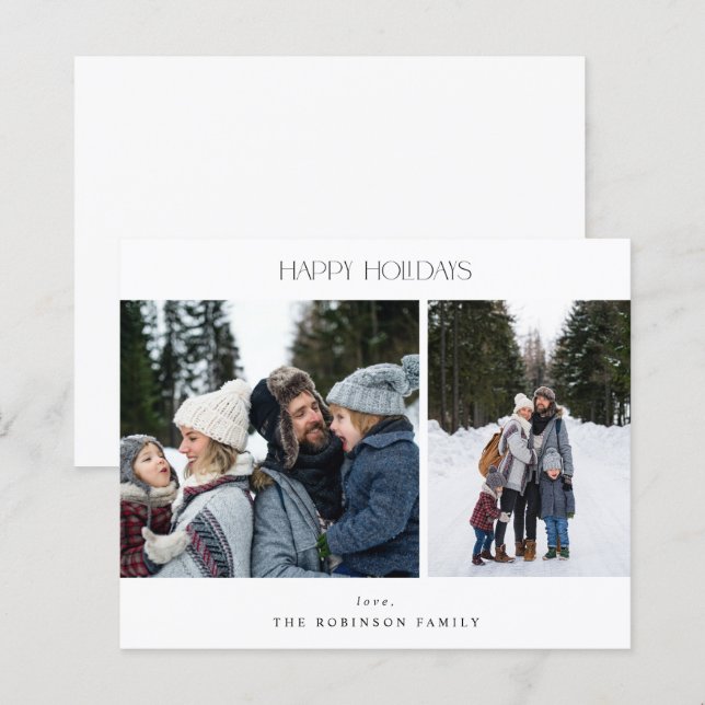 Budget Minimalistisch zwei Foto glückliche Ferien (Vorne/Hinten)