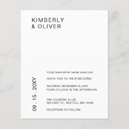 Budget Minimalistische Einladungen zur White Weddi