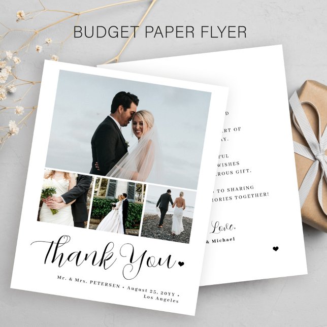 Budget minimalistische Foto Hochzeit danke Ihnen K Flyer (Von Creator hochgeladen)