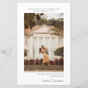 Budget-Minimalistische Foto-Hochzeits-RSVP-Einladu