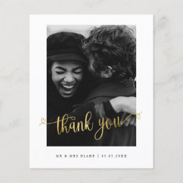 Budget Minimalistische Hochzeit Foto Danke Postcar Flyer