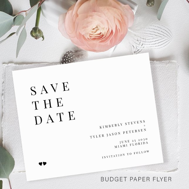 Budget minimalistische moderne Hochzeit sparen das Flyer (Von Creator hochgeladen)