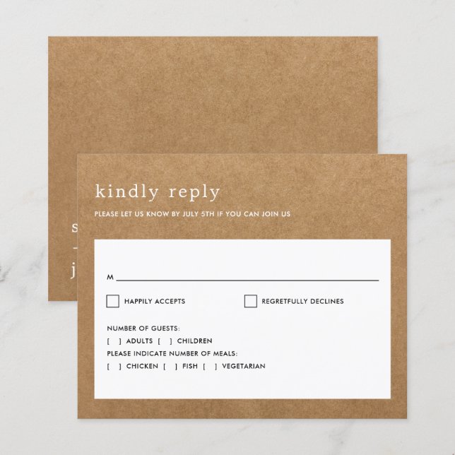 Budget Minimalistische rustikale Imitate Kraft Hoc (Vorne/Hinten)