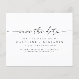 Budget Minimalistisches Black Script-Hochzeitdatum