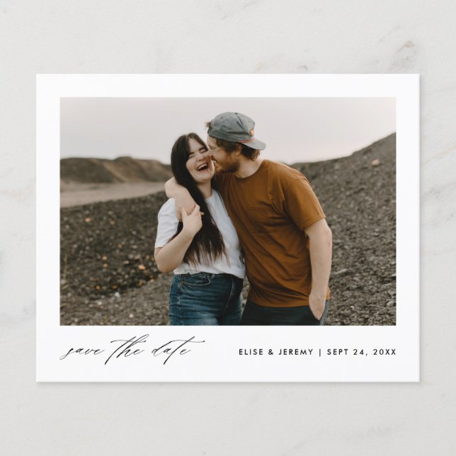 Budget Minimalistisches Foto Hochzeit speichern Da (Vorderseite)