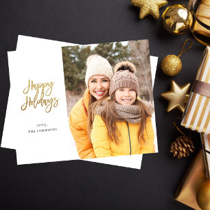 Budget Minimalistisches Foto mit Goldenem Happy Ho