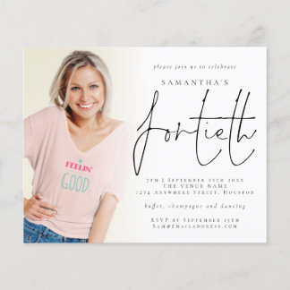 Budget Minimalistisches Foto Overlay 40. Geburtsta