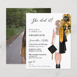 Budget Minimalistisches Foto Sie tat es Abschluss