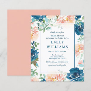Budget Mitternacht Blooms Bridal Dusche Einladung