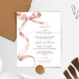 Budget Mocha Bow Sweet 16 Geburtstag Einladung