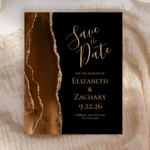 Budget Mocha Brun Or Agate Noir Carte de Faire-Par