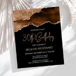 Budget Mocha Gold Agate 30. Geburtstag<br><div class="desc">Diese trendige Einladung zum 30. Geburtstag präsentiert ein Aquarellbild eines agaten Geodes in kräftigen Mocha-Brauntönen mit Imitaten, goldenen Glitzer-Highlights. Die Worte "30. Geburtstag" erscheinen in Imitaten goldener Glitzer in dekorativen modernen Handschrift Schriftart. Passen Sie den Namen der Ehre in goldfarbenem Text an und die Details in Weiß. Auf der Rückseite...</div>