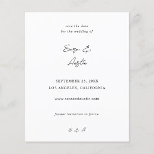 Budget MOD Calligraphy Save the Date Flyer