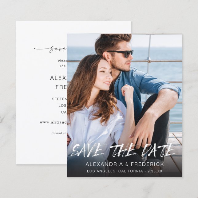 Budget MOD Ver Foto & Kalligrafie 5 Save the Date (Vorne/Hinten)