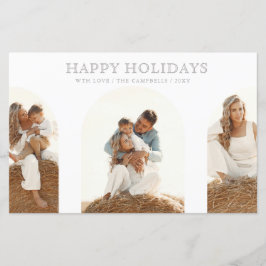 Budget Modern Arches Terracotta Foto Holiday Card