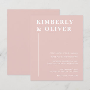 Budget Modern Blush Wedding Invitations