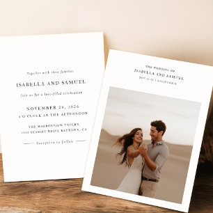 Budget Modern Boho 2 Foto Hochzeitseinladungen