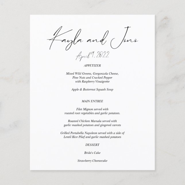 Budget Modern Chic Black & White Menu - SCustom2 Flyer (Vorne)