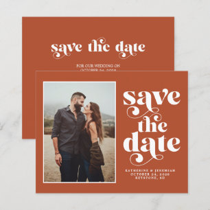 Budget Modern Earth Tones Foto Save the Date