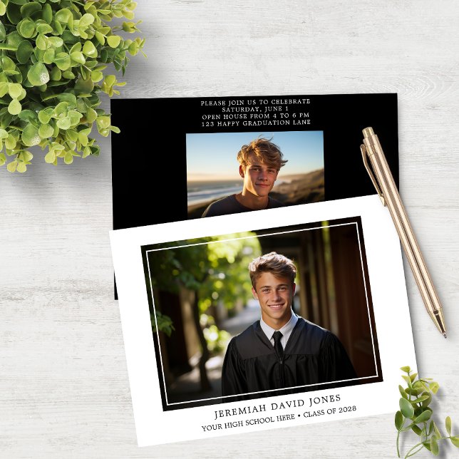 Budget Modern Foto Abschluss Einladung (Von Creator hochgeladen)