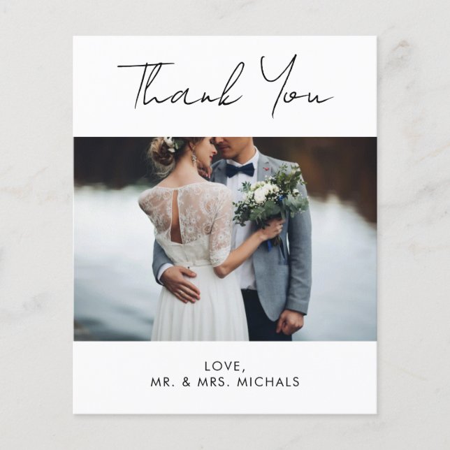 Budget Modern Full Foto Wedding Vielen Dank Flyer (Vorne)