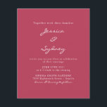 Budget Modern Magenta Script Hochzeit<br><div class="desc">Budget Minimalistisch Modern Magenta Script Einladung zur Hochzeit</div>