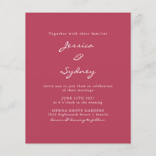 Budget Modern Magenta Script Hochzeit