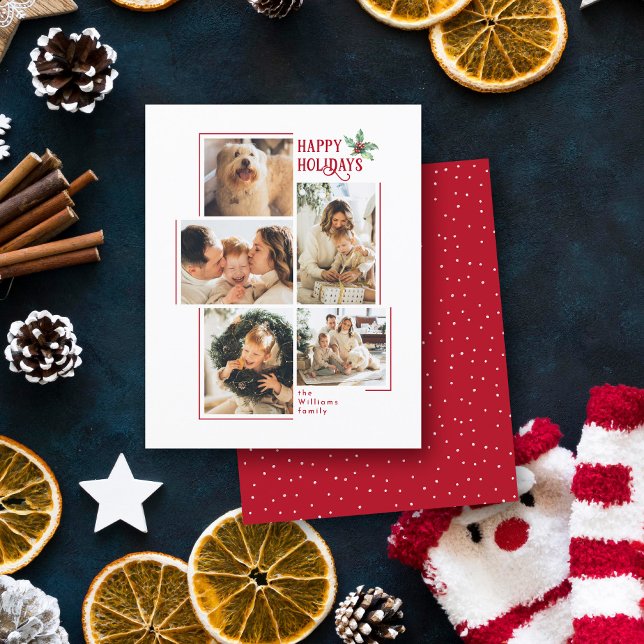 Budget Modern Minimal 5 Foto Collage Weihnachten (Von Creator hochgeladen)