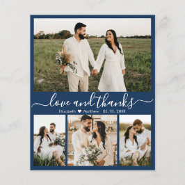 Budget Modern Navy Foto Hochzeit Dankeschön Karte