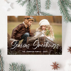 Budget Modern PHOTO Weihnachts-Grußkarte Postkarte