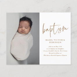 Budget Modern Script Einfache Taufe Einladung