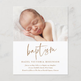 Budget Modern Script Einfache Taufe Einladung