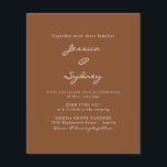 Budget Modern Sienna Script Einladung Hochzeit<br><div class="desc">Budget Minimalistisch Moderne Siena Braun Drehbuch Einladung</div>