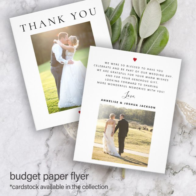Budget modern simple photo wedding thank you flyer (Von Creator hochgeladen)