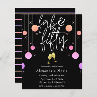 Budget Modern Sparkle "Fab & Fifty" Geburtstag