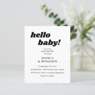 Budget Modern White Hello Niedlich Baby Dusche Ein