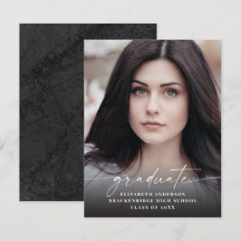 Budget Modern White Script Foto Abschluss Ankündigung