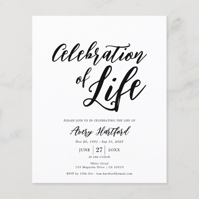 Budget Moderne Beerdigungsfeier (Vorderseite)