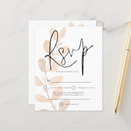 Budget Moderne Blätter Script Wedding RSVP