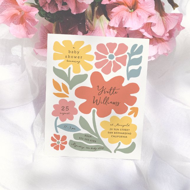 Budget Moderne Blume Illustriert Babydusche (Von Creator hochgeladen)