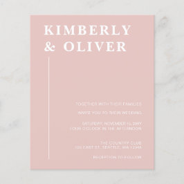 Budget Moderne Blush Hochzeitseinladungen