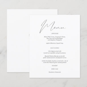 Budget Moderne Chic Gris & Blanc Menu