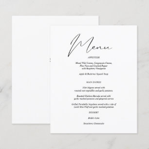 Budget Moderne Chic Menu Noir & Blanc