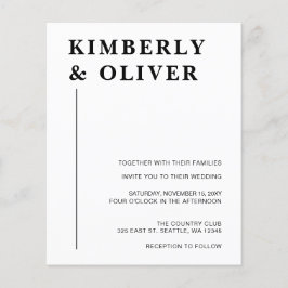 Budget Moderne Einladungen zur White Wedding