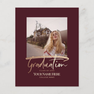 Budget Moderne elegante Abschluss Foto Einladungen Flyer