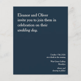 Budget Moderne elegante Blue Wedding Einladung Nav